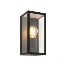 Saxby Breton - Lanterna da Parete per Esterno 1 Luce Nero Opaco, Vetro IP44, E27