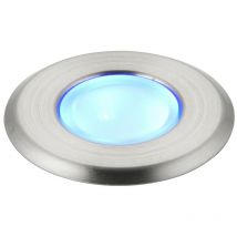 Saxby Cove - Acero inoxidable cepillado y esmerilado de grado marino azul claro IP67 0.8W de suelo empotrado para exteriores