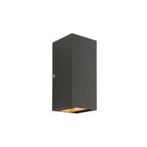 Saxby Glover - Aplique de pared Up Down para exterior led integrado 2 luces Negro Mate, Vidrio IP44