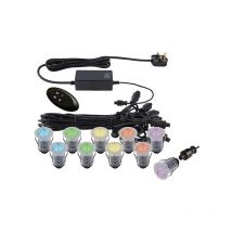 Saxby Ikonpro - Faretto da incasso per esterno a led integrato a 10 luci in acciaio inossidabile lucido, trasparente IP67