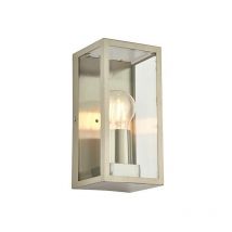 Saxby Oxford - Applique da esterno a 1 luce Acciaio inossidabile spazzolato, vetro IP44, E27
