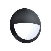 Saxby Seran Microwave - Applique LED da esterno a microonde integrato, nero opaco strutturato, opale IP65