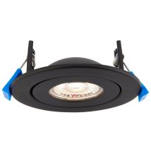 Saxby Lighting - Saxby Shield360 4CCT Tri Wattage Noir IP44 8W Encastré Downlight Peinture Noir Mat
