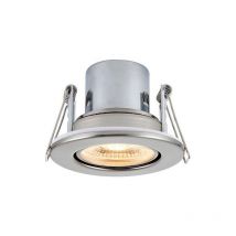 Saxby Shieldeco - Piastra in nichel satinato con luce da incasso a led integrata, resistente al fuoco, acrilico