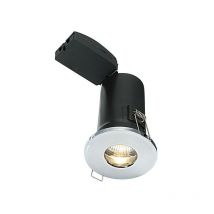 Saxby Lighting - Saxby Shieldplus Mv - Plaque de chrome pour éclairage encastré de salle de bain à 1 lumière, verre IP65, GU10