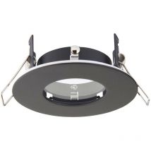 Saxby Lighting - Saxby Speculo Bathroom Recessed Fixed Matt Black Paint & Clear Glass IP65