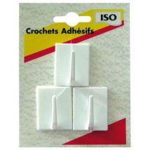 ISO - Crochet adhésif carré gm x3 blanc 535301