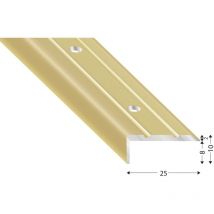 Kügele - Treppenwinkel Alu sand eloxiert, gelocht, 25/10/1000 mm