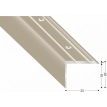KÜGELE Treppenwinkel Alu Edelstahloptik, gelocht, 25/20/1000 mm