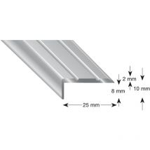 Kügele - Treppenwinkel Alu silber eloxiert, selbstklebend, 25/10/1000 mm