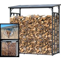 Scaffalatura in Metallo per Legna da ardere, 185 x 70 x 185 cm, 2,3 m3, Colore: Antracie