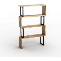 Toilinux - Scaffale 4 ripiani decor noce L80 cm - Ceylan