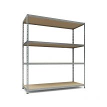 Scaffale Metallo E Legno - 4 Ripiani - 180x160x60 Cm
