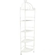 Homeness - Scaffale 5 piani ad angoli in acciaio bianco antico Angela