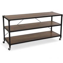 Versa - Milu Scaffale per Libri, Libreria industriale per Sala, Ufficio, Ingresso, Con 3 ripiani e rotelle, Misure (a x l x l) 58 x 39,5 x 120 cm,
