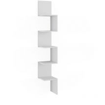 Scaffale ad angolo Paolo, Bianco, 28 x 175.4 cm con 5 scomparti, Vicco