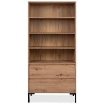 Calicosy - Scaffale alto con 2 cassetti - Effetto legno chiaro - L177.5 x H165 cm