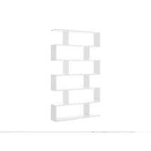 Scaffale alto bianco 6 scomparti – 80 cm x 190 cm x 25 cm – Truciolato melaminico – Mobile da montare