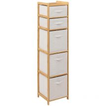 5five Simply Smart - Scaffale con 5 cestini tidy box in bambù marrone - 5five
