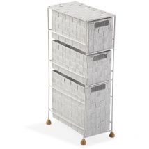 Versa - Mannheim Mobile bagno, Mobiletto bagno Salvaspazio, Mobiletti, Cassettiera con 3 cassetti per organizzare, Misure (a x l x l) 57 x 28 x 15,5