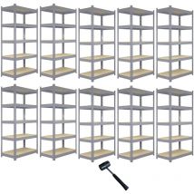 Monster Racking - 10 x Q-Rax Grey Metal Racking Units 120 x 50 x 180cm