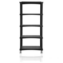 Ac-deco - Scaffale Scaffaletto Futuro 5 Ripiani 80x40x174cm Nero con Ripiani Regolabili