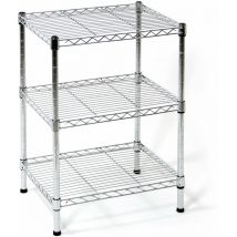 Scaffale in Acciaio Cromato 3 Ripiani 45x35x61 cm Fumer