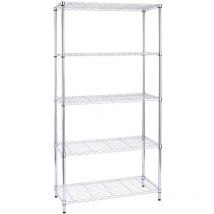 Tosini - Scaffale in Acciaio Cromato 5 Piani 35X90X177Cm Light AC1436-5