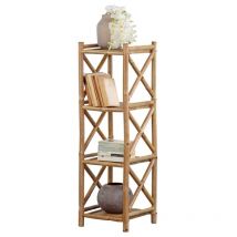 Scaffale in bambù 4 ripiani 35x35x115 cm