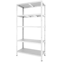 Scaffale In Metallo 5 Ripiani Grima Rako' Bianco 400 Kg 100x40x188 Cm