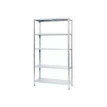 Grima - scaffale in metallo bianco ad incastro con 5 ripiani, 100x40x187 cm portata 80 kg