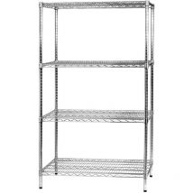 Tosini - Scaffale 4 Ripiani 90x60x160 cm in Metallo Cromato