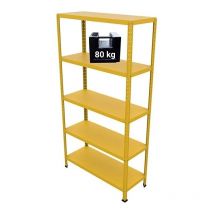 Grima - scaffale in metallo 'ettore' giallo a bullone con 5 piani, 100x40x187 cm portata 80 kg
