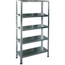 Grima - scaffale metallico in kit zincato con 5 ripiani e portata totale 325 kg, 100x40x185 cm