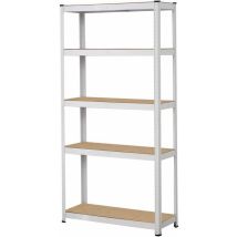 Scaffale In Metallo Bianco Con 5 Ripiani Da 875kg