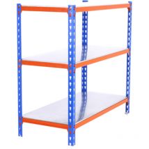 Simonrack - Scaffale in metallo Simon Rack senza viti colore blu/arancio/galvanizzato 3 ripiani 1000x1100x500 mm Made in Spain