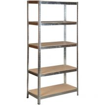 Easy System - scaffale in metallo zincato con 5 ripiani in mdf, 40x90x180 cm