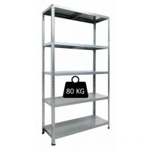 Scaffale in metallo 'ettore' zincato a bullone con 5 piani, 100x40x187 cm portata 400 kg Grima