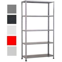 Grima Kit-f1gn518 Scaffale Metallico A Bulloni 5 Ripiani 80 Kg Per Ripiano 100x40x185 Cm Colore Grigio