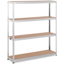 MSW - Scaffale metallico 160 x 40 x 180 cm 4 x 150 kg grigio