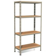 Anemos - Scaffale metallico ad incastro a 180 ripiani 80x30 h 180 cm colore Zincato mod. Pokerino