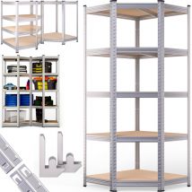 Monzana - Scaffale Metallo Angolare 180x70x40cm Scaffalatura Metallica 875 kg 5 Pannelli mdf Cantina Officina Garage Magazzino