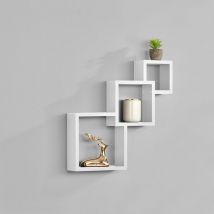 [en.casa] - Scaffale murale moderno bianco opaco in design retro - Modello 25