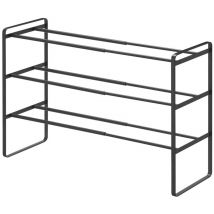 Scaffale per scarpe nero espandibile 3 livelli - L41 cm