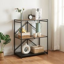 [en.casa] - Scaffale Pieghevole Telemark a 3 Piani - Effetto Rovere / Nero