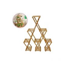 Scaffale portafiori porta piante bambù 6 ripiani portavasi fiori salotto 70441