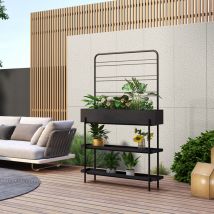 Scaffale Portapiante Alto Aalsmeer In Metallo 154 X 96 X 24 Cm - Nero Casa.pro