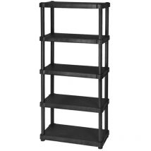 Dimaplast - Scaffale in resina con 5 ripiani colore nero portata 250 kg misure 80x30x188H cm