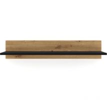 Bim Furniture - nuka g 100 cm scaffale a parete in rovere artigianale / nero opaco