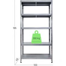 Grima - scaffale in metallo maciste 100 x 40 x 195 h 5 piani kg 260 senza bulloni